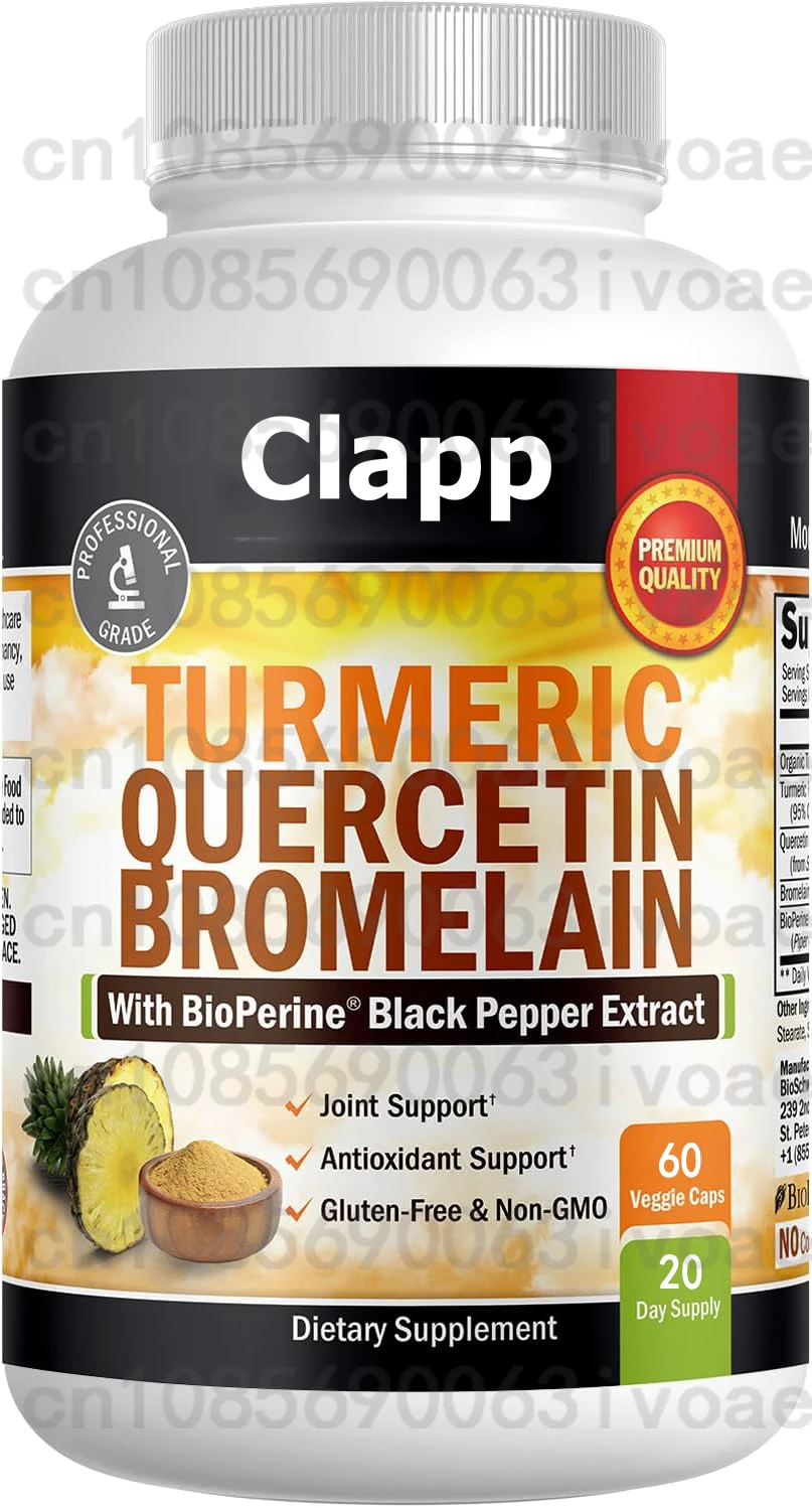 

Turmeric Quercetin with Bromelain Supplemen Capsules, Immune & Joint Support Supplement 60 Capsules