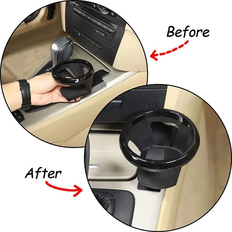 For BMW 3 Series E90 E92 E93 2005-2012 Car Center Console Side Water Cup Holder Carbon Steel Interior Accessories