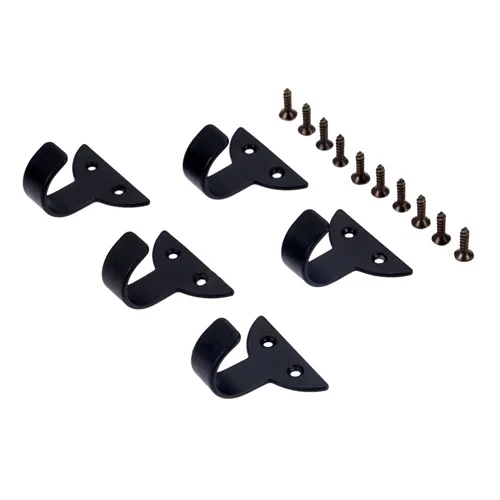 DRELD 5Pcs Iron Wall Hooks Metal Decorative Heavy Duty Hangers Coat Hook Wall Hanger Creative Black Mini Hook 30*28*20mm