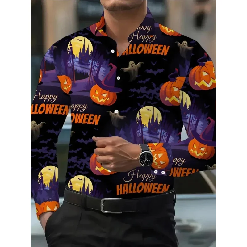 

New Men's Long Sleeve Shirt Fashion Western Horse Casual Versatile Fashion 3D Flower Printed Summer Top,