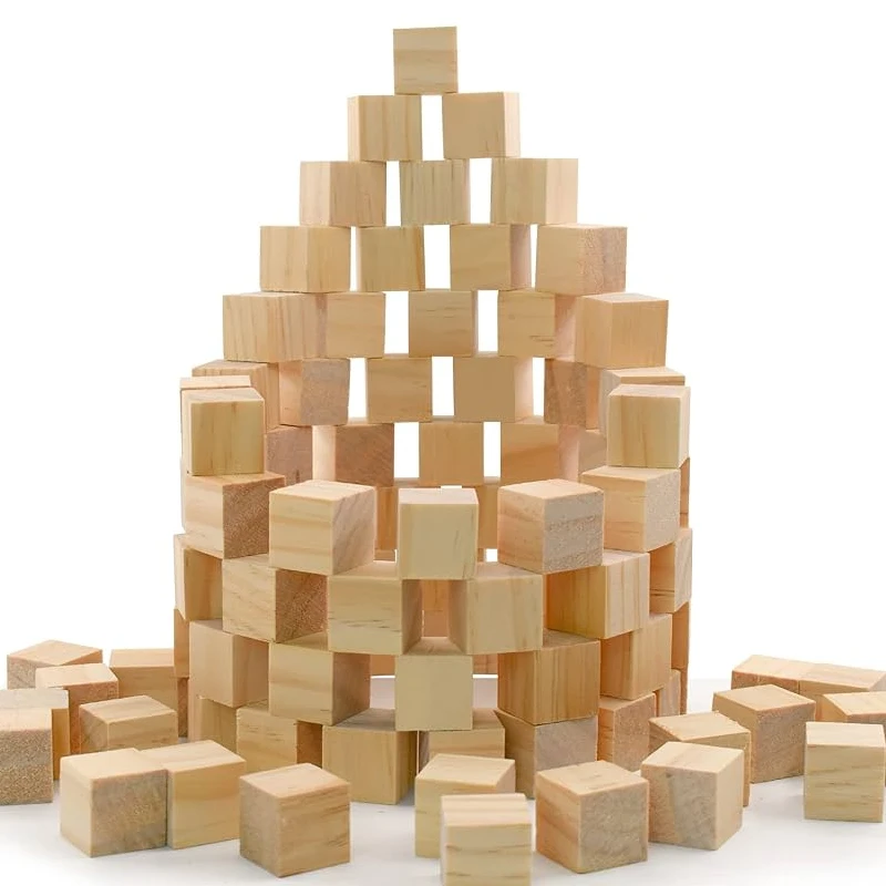 Würfel kleiner Holzblock Modellblock Massivholz DIY handgemachte Holzblock Material Kinder Baby Puzzle Spielzeug oder Puzzles machen