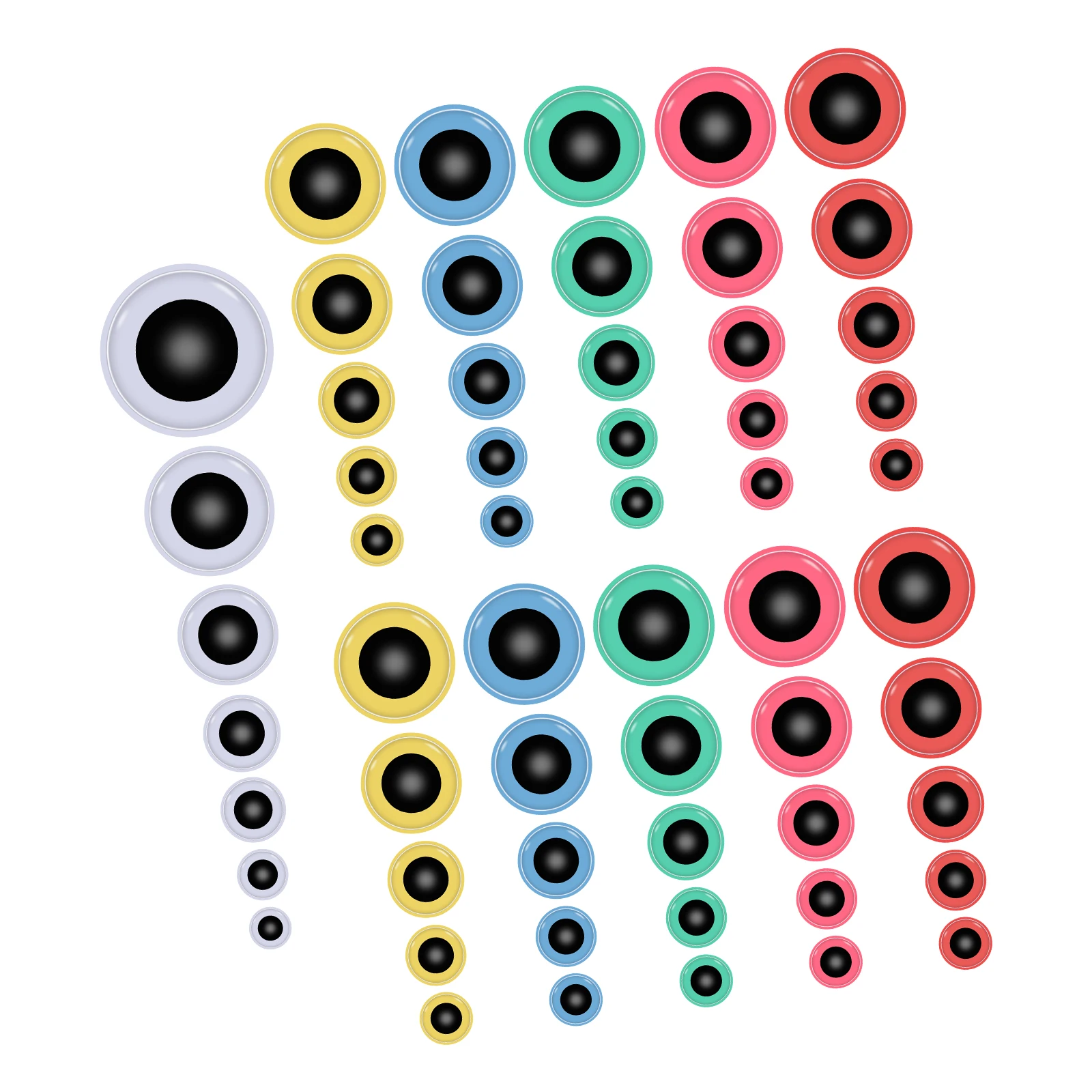 

200pcs Eye Beads Self Adhesive Black Self-Adhesive Safety Eyes Craft Plastic Eyes Accessories Decorative Gifts