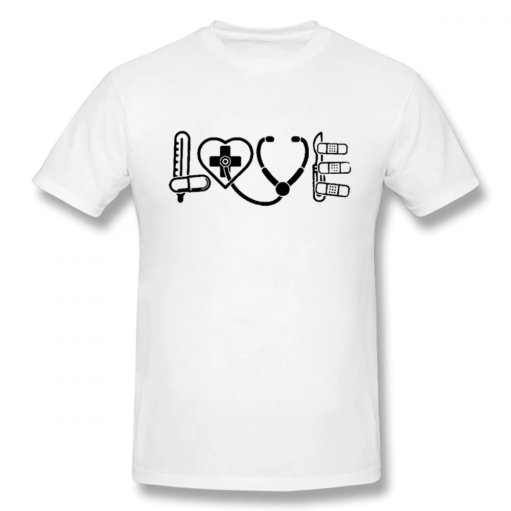 Nurse Doctor Medical Love Sign Hospital Student  T Shirts Cotton Streetwear Short Sleeve O-Neck Harajuku T-shirt