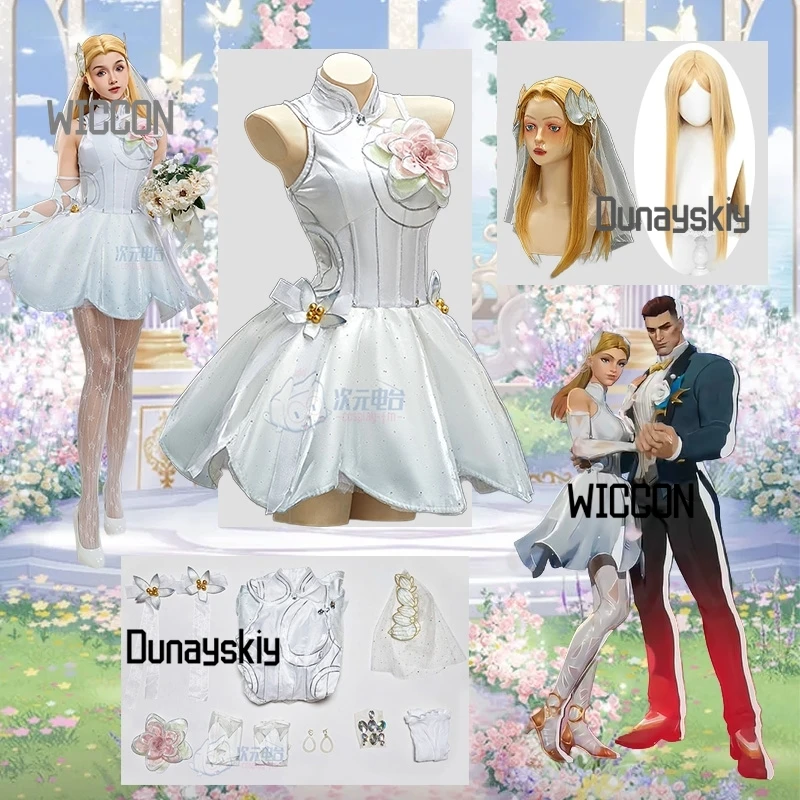 Invisible COS mujer Anime juego Cosplay disfraces peluca accesesiones boda vestido de Lolita fiesta escenario Kawaii belleza Halloween Cosplay