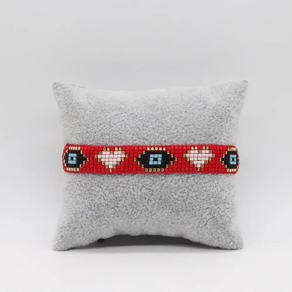 ZGMXR Bohemia Rice Bead Bracelet Set Adjustable Hand Knitting Devil's Eye Heart Arrow Design Sea Shell Fashion Jewelry