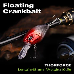 THORFORCE 48MM 10G Crankbaits Mini Hard Baits Wobblers attrezzatura artificiale Bass Bait Spinners Top Water Fishing Lures