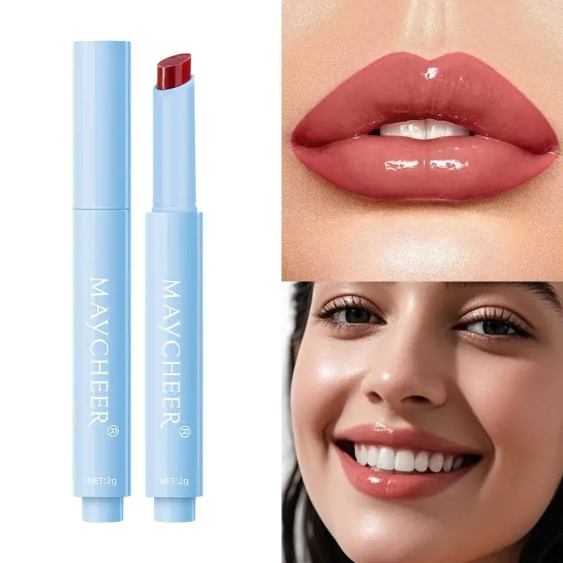 6 colori gelatina rossetto penna-impressa lucidalabbra solido lucidalabbra acqua balsamo per labbra cosmetici colorazione facile duraturo Dewy Moisturi O3V4