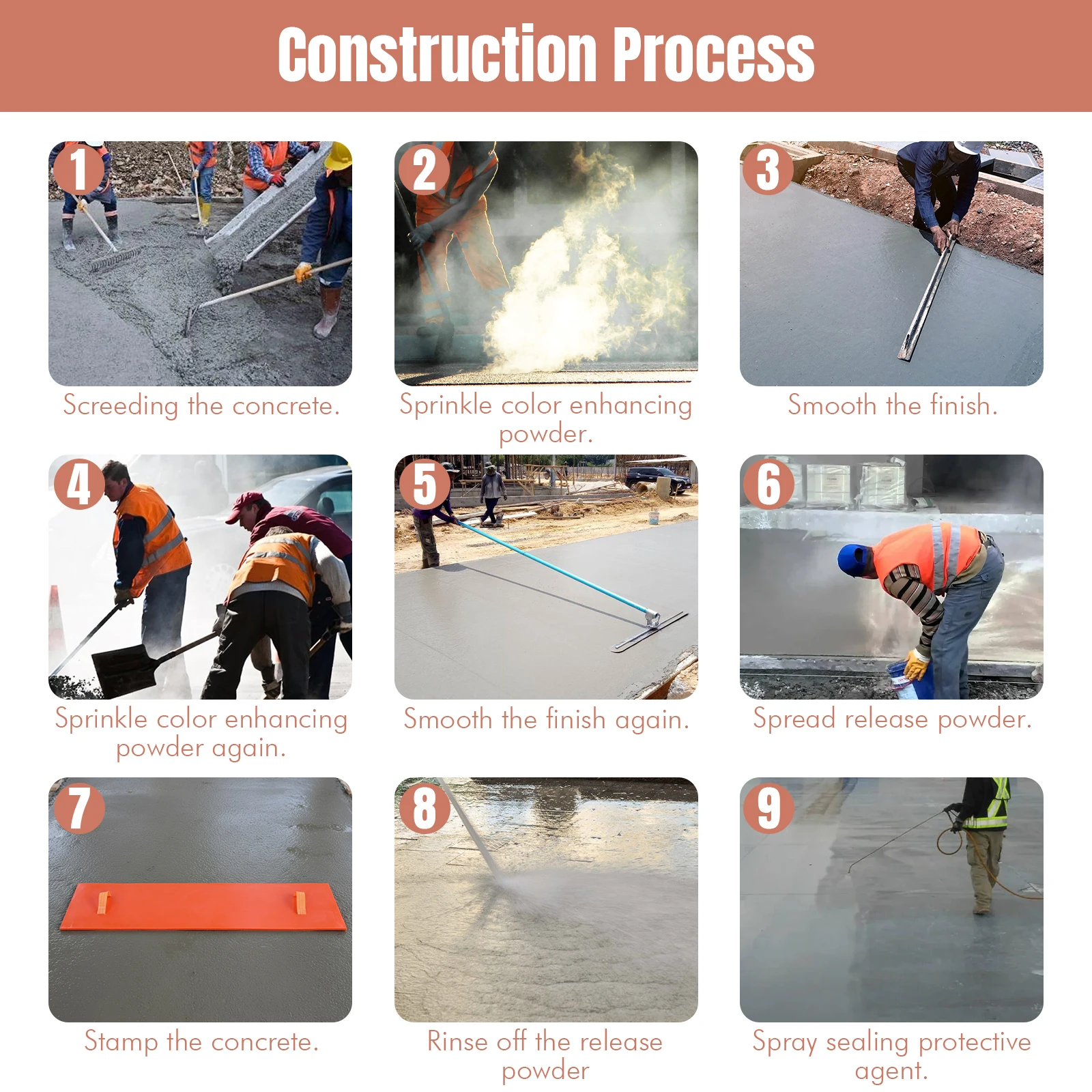 

122x31cm Realistic Wood Floor Concrete Stamps Polyurethane Concrete Texture Mat Wood Texture Concrete Molds Mat