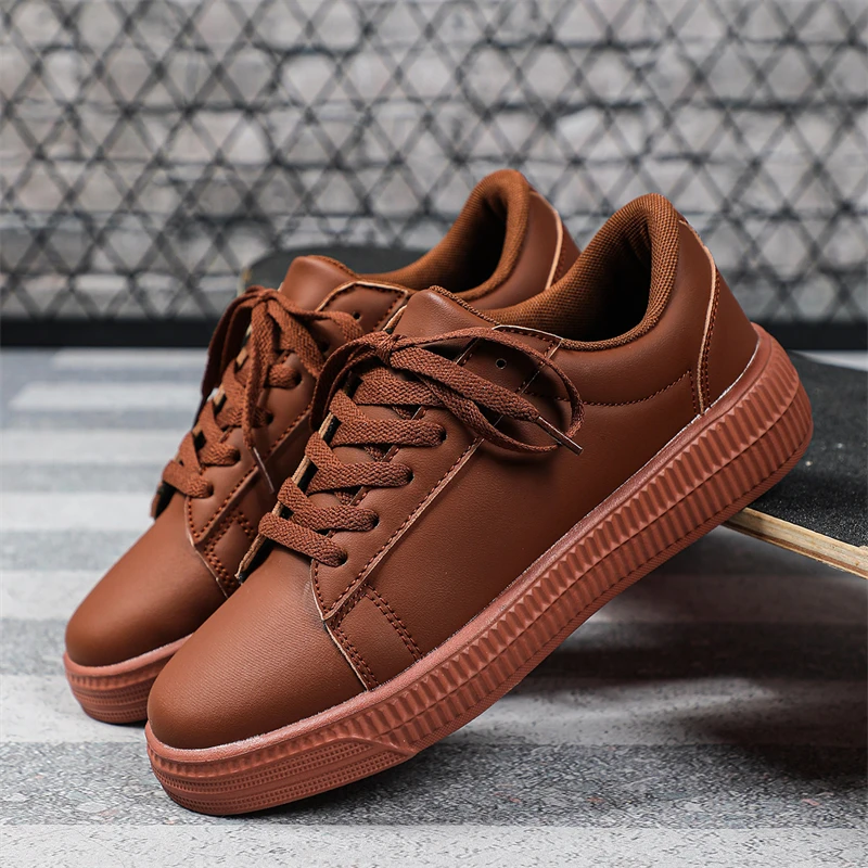

Новая коричневая спортивная обувь для мужчин и женщин, удобная легкая мужская обувь для скейтборда, уличные повседневные женские кроссовки на плоской подошве с низким вырезом