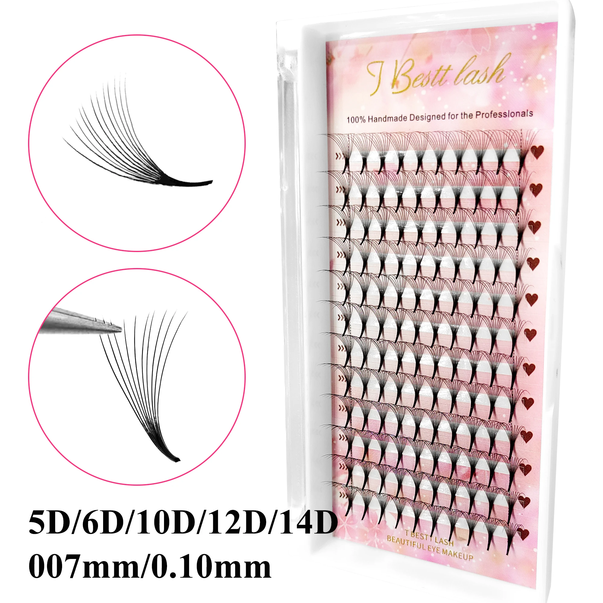 Tbestt Premade Fans Eyelash Russian Volume Lashes C D Cluster Lash Extension Individual Lashes 5D 10D Makeup Cilios