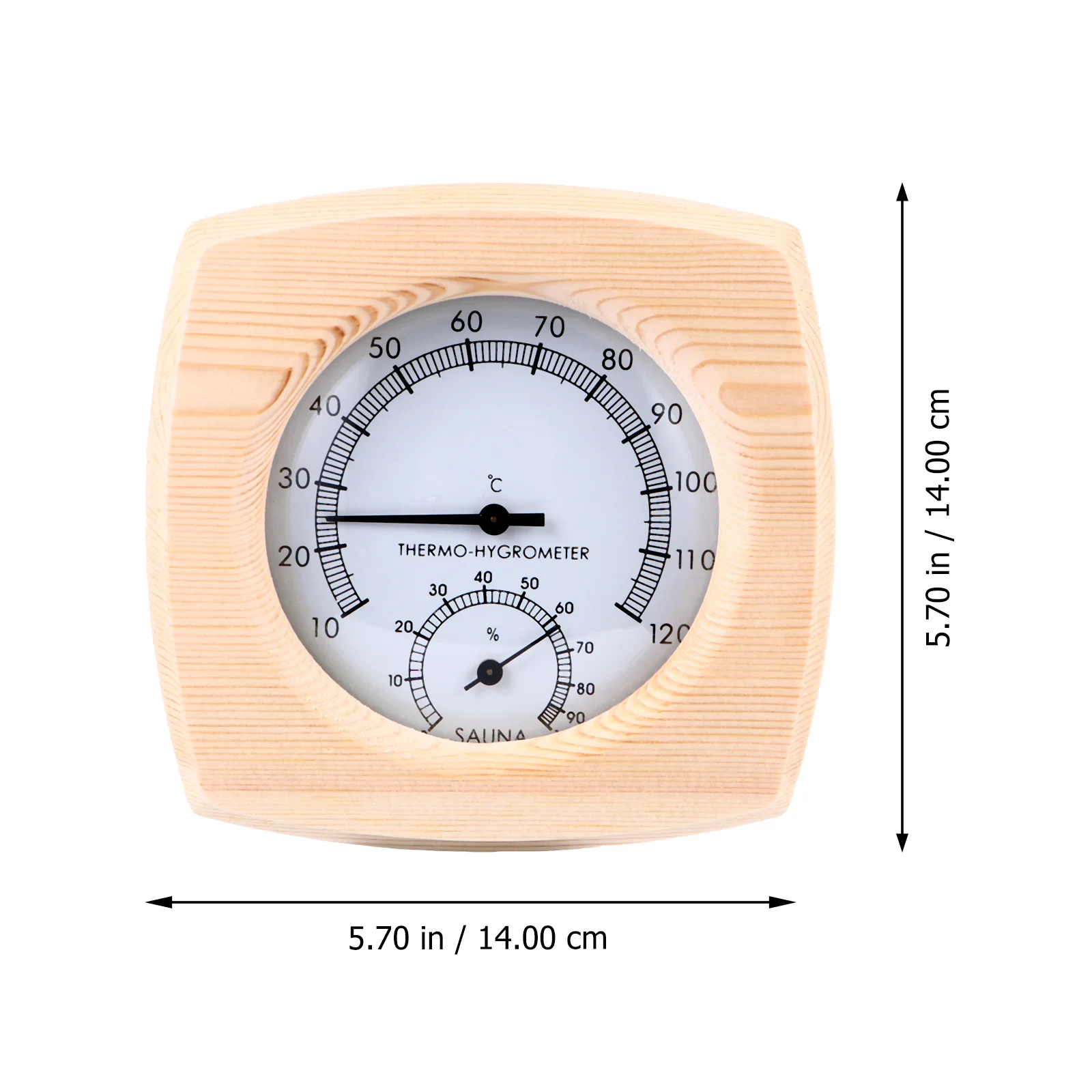 

1pc Wooden Sauna Hygrothermograph 10-120°C Mini Waterproof Thermometer Hygrometer For Steam Room Sauna Accessory
