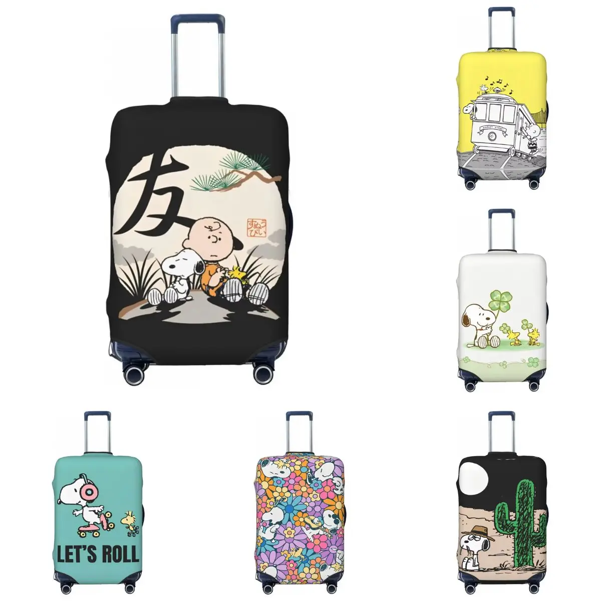 Snoopy Cartoon Anime Print Suitcase Cover Business Protection Flight Practical Luggage Supplies