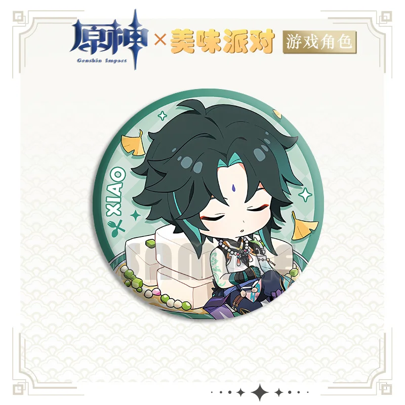 1PC Anime Game Genshin Klee Tartaglia Delicious Par Badges Brooches Women Clothes Scarves Pins Decorations Boy\'s Beautiful Gifts