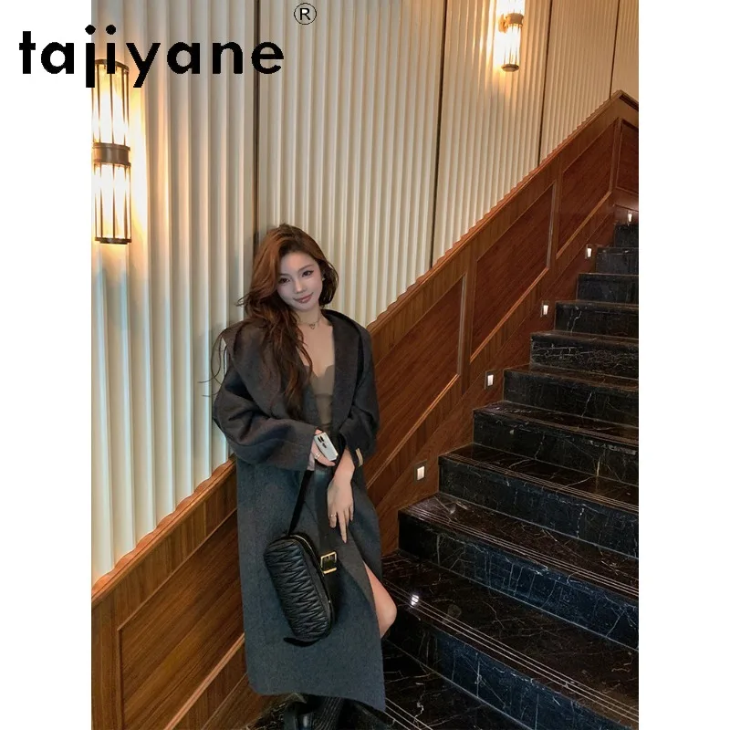 TAJIYANE 80% Wool Coat Women Thicken Cape Trench Coats for Women Clothing Long Winter Coat Solid Hooded Польто Женское Premium