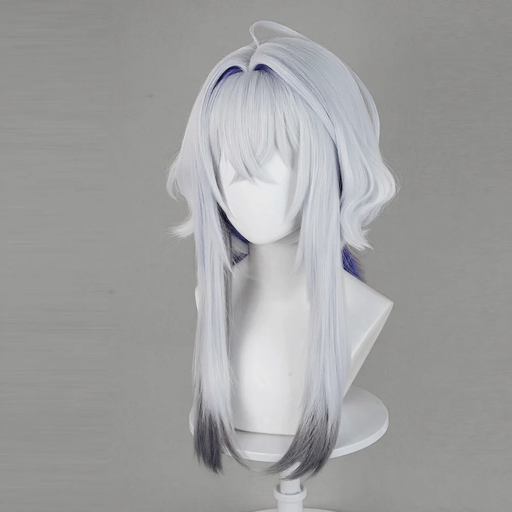 Jeu Wuthering Waves GALBRENR Cosplay perruque femmes blanc bleu dégradé cheveux résistant à la chaleur synthétique perruque Halloween accessoire