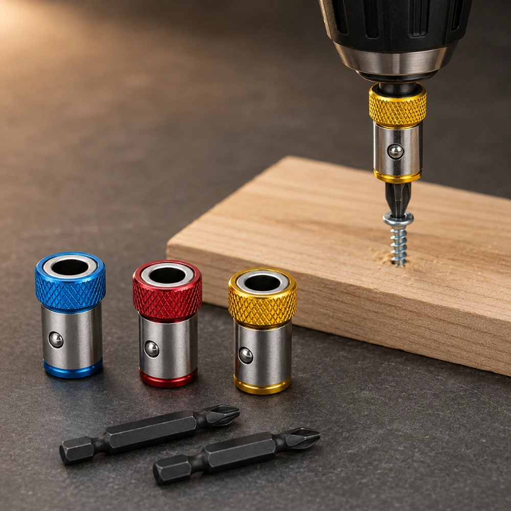 Anti-Slip Magnetic Bit Holder Ring Strong Magnet for Electric Screwdriver Bits Positioning Tool for DIY Woodworking Home Repair