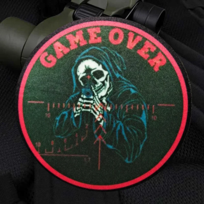 

Skeleton Shooter Printing Printing Patch Military Hook and Loop Morale Badge Backpack Decorative Sticker Patches for Clothing