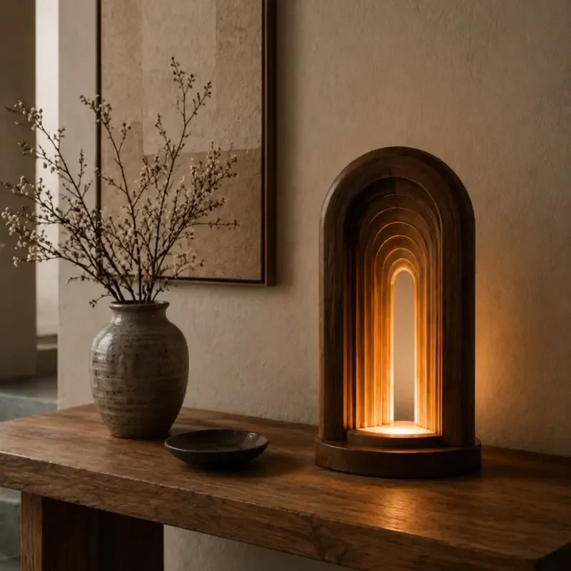 Walnut crafts with gradual changing arches, wooden ornaments for bedrooms and study