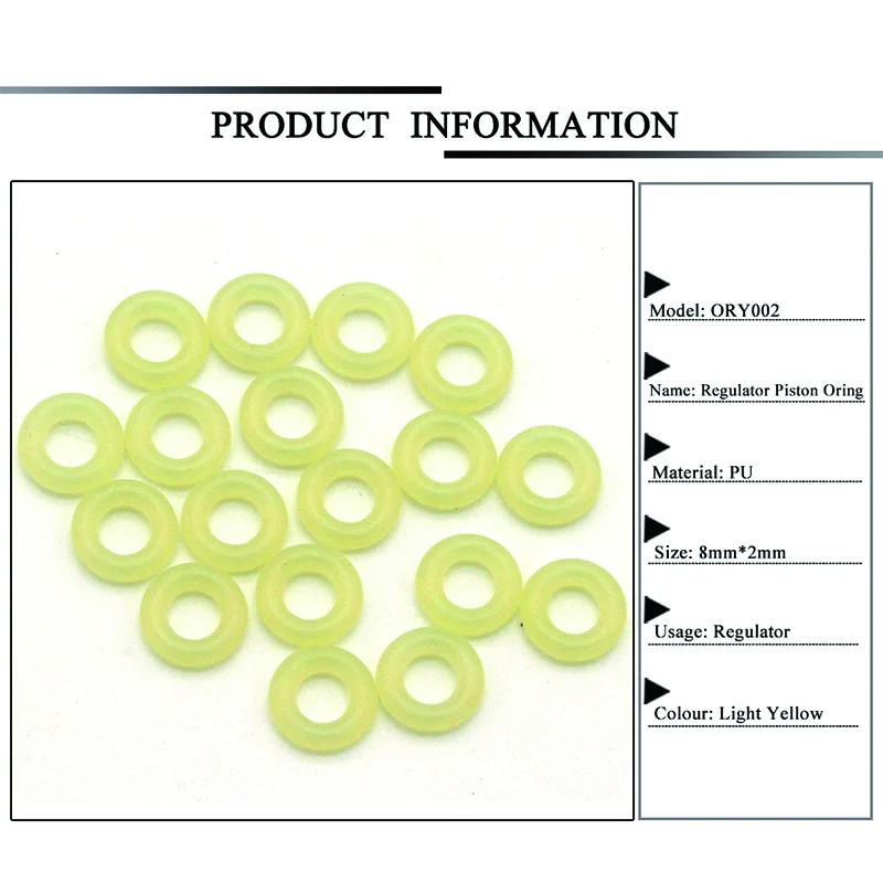 

Air Tank Regulator Piston O-Rings 8x2 High Quality Polyurethane Rings 90 Hardness 25pcs/50pcs pack Airsoft Accesso Joint Torique