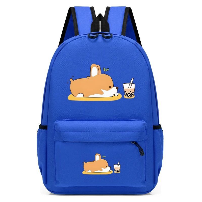 Zaino per bambini borsa da scuola per bambini zainetto per bambini zaino per scuola materna Boba Corgi Bubble Tea zaino per scuola Anime Bagpack