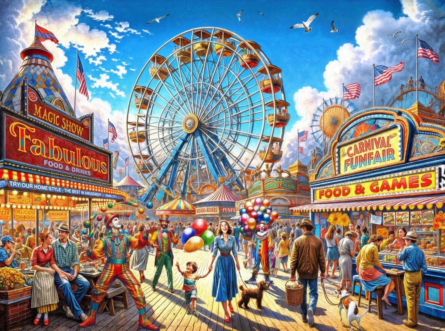 

Amusement Park 120/300/500/1000 Pieces Art Jigsaw Puzzles Brain Training Challenging Educational Toys for Adults Birthday Gift