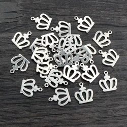 30pcs 12x10mm No Fade 316 Stainless Steel Queen Crown Cat Charms Pendant for DIY Necklace Bracelet Craft Jewelry Making Findings