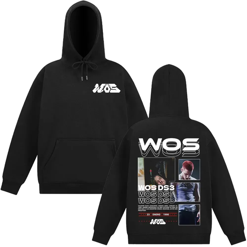

Рэпер Wos Ds3 Tour 2025 Album Merch, толстовка с двусторонним принтом, мужская модная одежда, топы, толстые повседневные толстовки с длинными рукавами