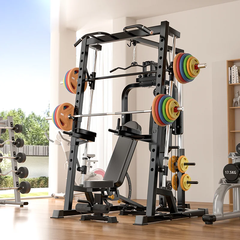 

Home Gym Multi-Function Station Smith Machine Cable Crossover for Weightlifting Sports Training