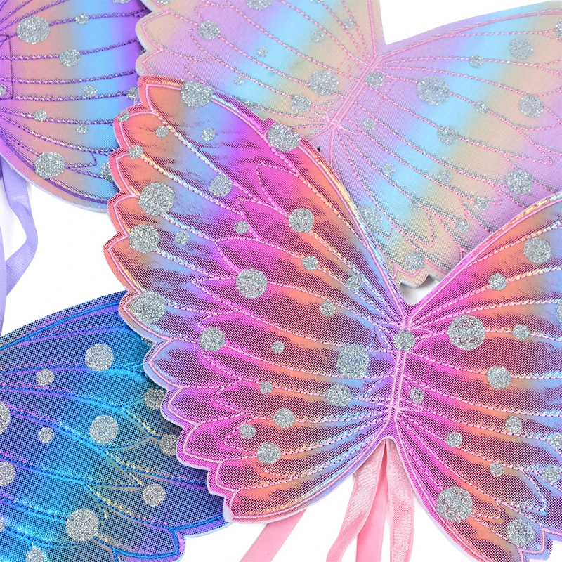 Colorful Angel Butterfly Elf Wings Girls Unicorn Fairy Wings For Baby Shower Kids Birthday Party Decor Dance Performance Cosplay