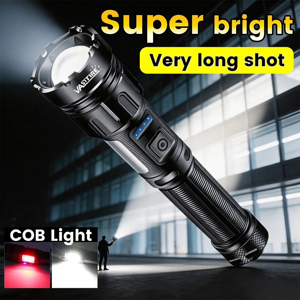 

Super Bright High Strong Power Led Flashlights Tactical Torch with Display Light USB Charging Camping Fishing Emergency Zoom ﻿
