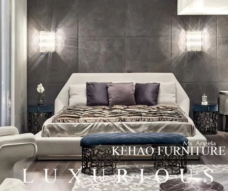 Modern Bedroom Furniture Bench Gold Stainless Steel Base Luxury Design Bed Stool Bedding Set Shoes-changing Bench Footsool