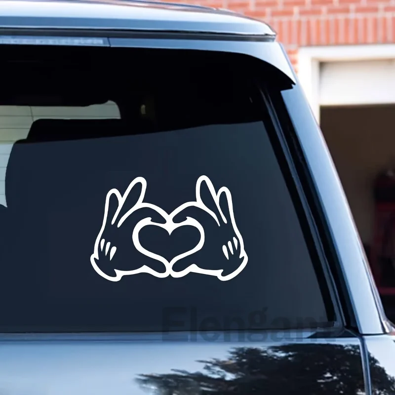 1pc legal dos desenhos animados mãos coração decalque-design romântico exclusivo para pertences-acessório de vinil durável à prova dwaterproof água