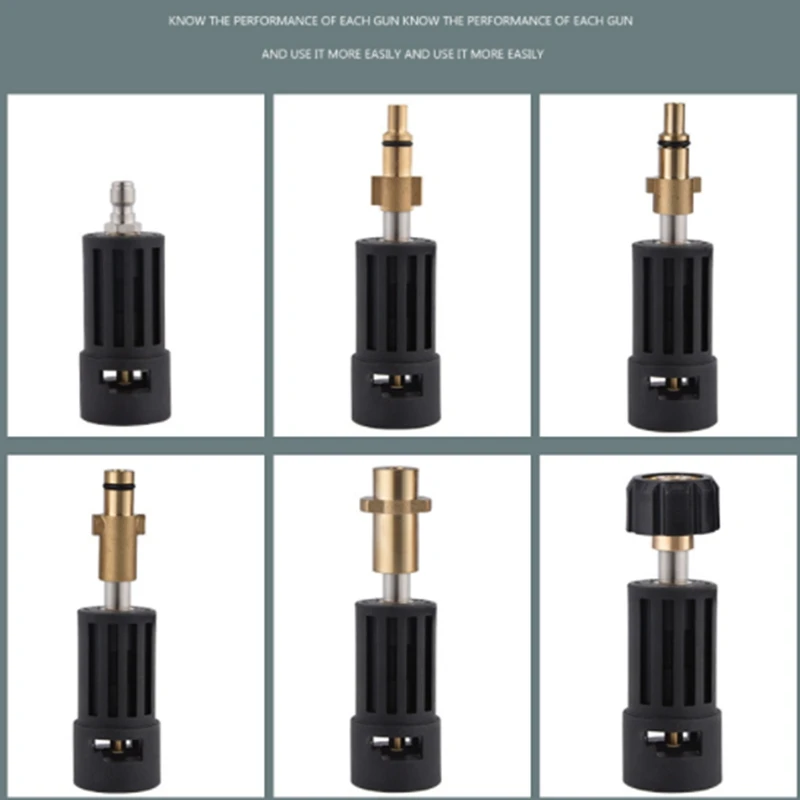 LARSU-Suitable For KARCHER K2 Series Conversion Joint 1/4 Quick Plug Union High Pressure Washer Car Wash Nozzle Accessories