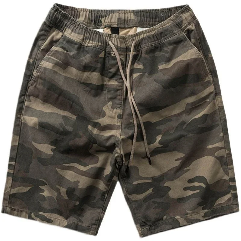 Men\'s Cargo Shorts Camo Combat Male Bermuda Short Pants With Draw String Summer Stylish Hot Front Pocket Jogger Elastic Waist