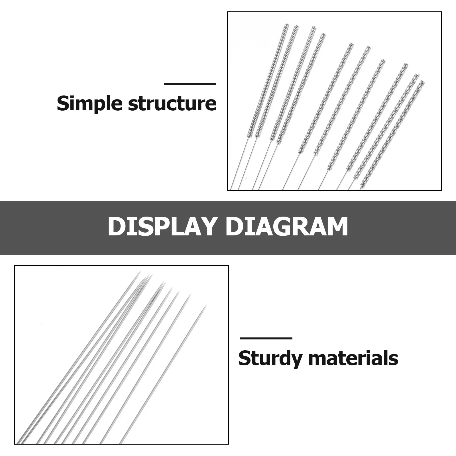 100Pcs Disposable Long Stainless Steel Needles Flexible Durable Massage Acupuncture Accessories