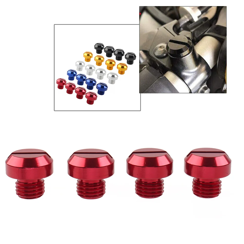 4PCS M10*1.25 Universal Motorcycle Mirror Hole Blanking Plugs M10 Screws Bolts Cap Kit