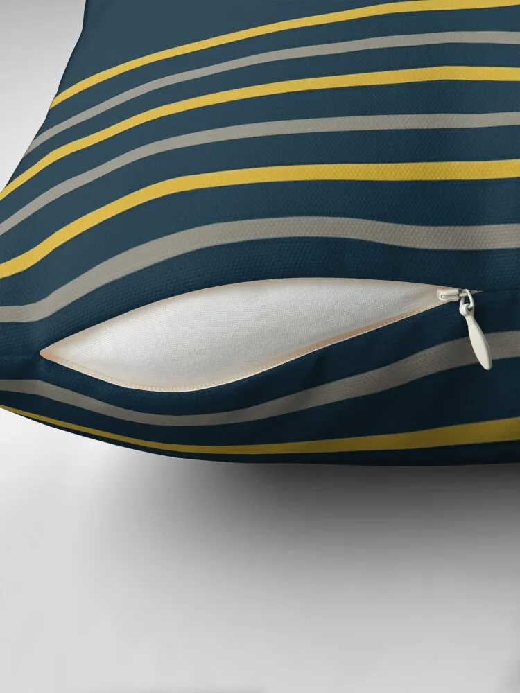 Painted Stripe Cuff Minimalist Solid in Mustard Yellow, Grey, and Navy Blue Throw Pillow Cushion Child pillow