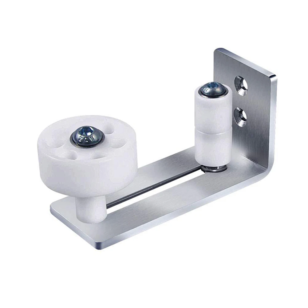

Wall Floor Roller Guide for Barn Doors Durable Steel Frame Black Coating Stay Roller Adjustable Door Accessories Bottom Guide