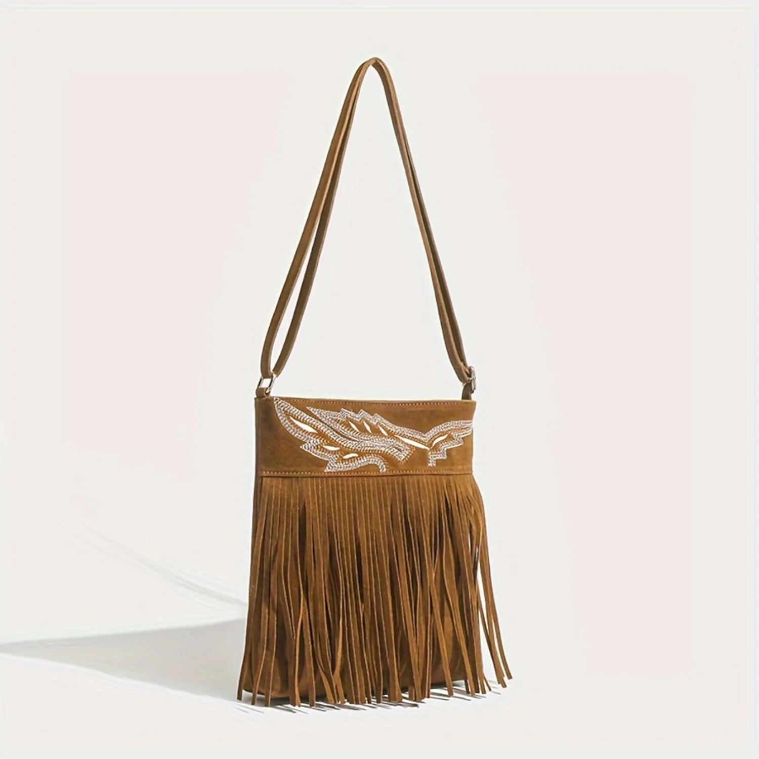 Stylish Fringe Crossbody Bag with Tassel Detail, Trendy Faux Suede Hobo Bag for Women Bubble bag Travel containers Toy hammock