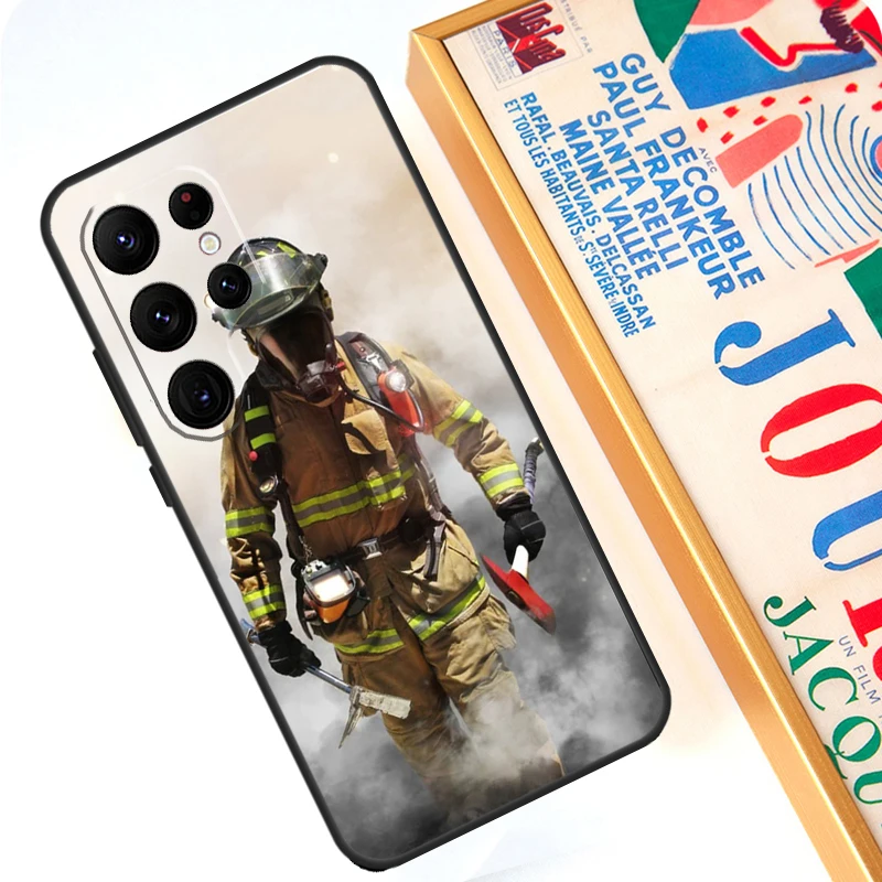 Firefighter Fire Fireman Case For Samsung Galaxy S24 S23 S22 Ultra Note 20 10 Plus S8 S9 S10 S20 FE S21 FE Cover