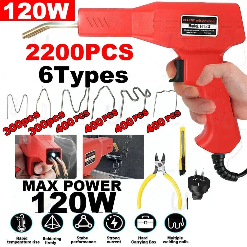 120W Plastic Welding Machine Stapler Welder Garage Tool Repair Kit for Car Bumper Plastic Parts Crack Broken Quick Repair