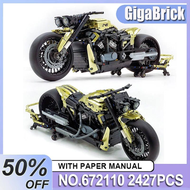 

Технический город 672110 MOC, винтажный мотоцикл Harley, спортивный автомобиль, строительные блоки, мотоцикл, кирпичи «сделай сам», игрушки для мальчиков, рождественские подарки