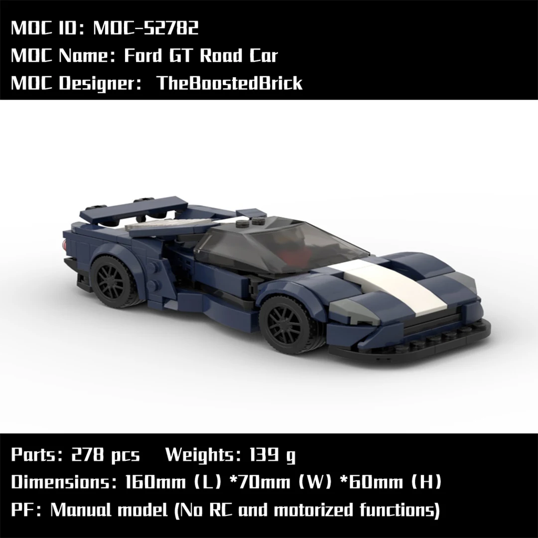 MOC-52782 Sports Car Building Block assemblaggio tecnologico fai da te disegno elettronico High TechToys regali di natale per bambini