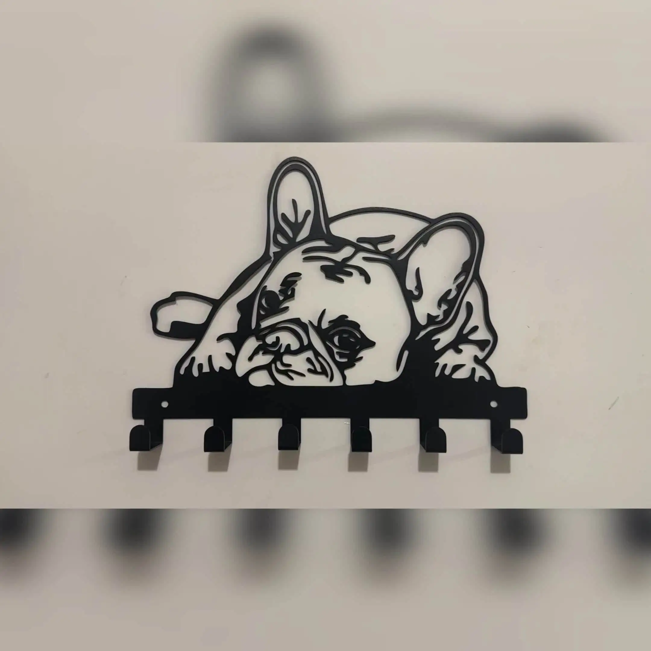 Metal French Bulldog Metal Wall Hook, Decorative Key Holder, Artistic Puppy Design Coat Hat Rack, Multi-Occasion Holiday