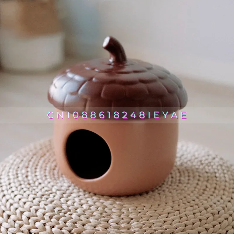 سلسلة البندق السيراميك الهامستر منزل الصيف عش التبريد قفص الحيوانات الصغيرة المناظر الطبيعية لوازم الفئران الملحقات