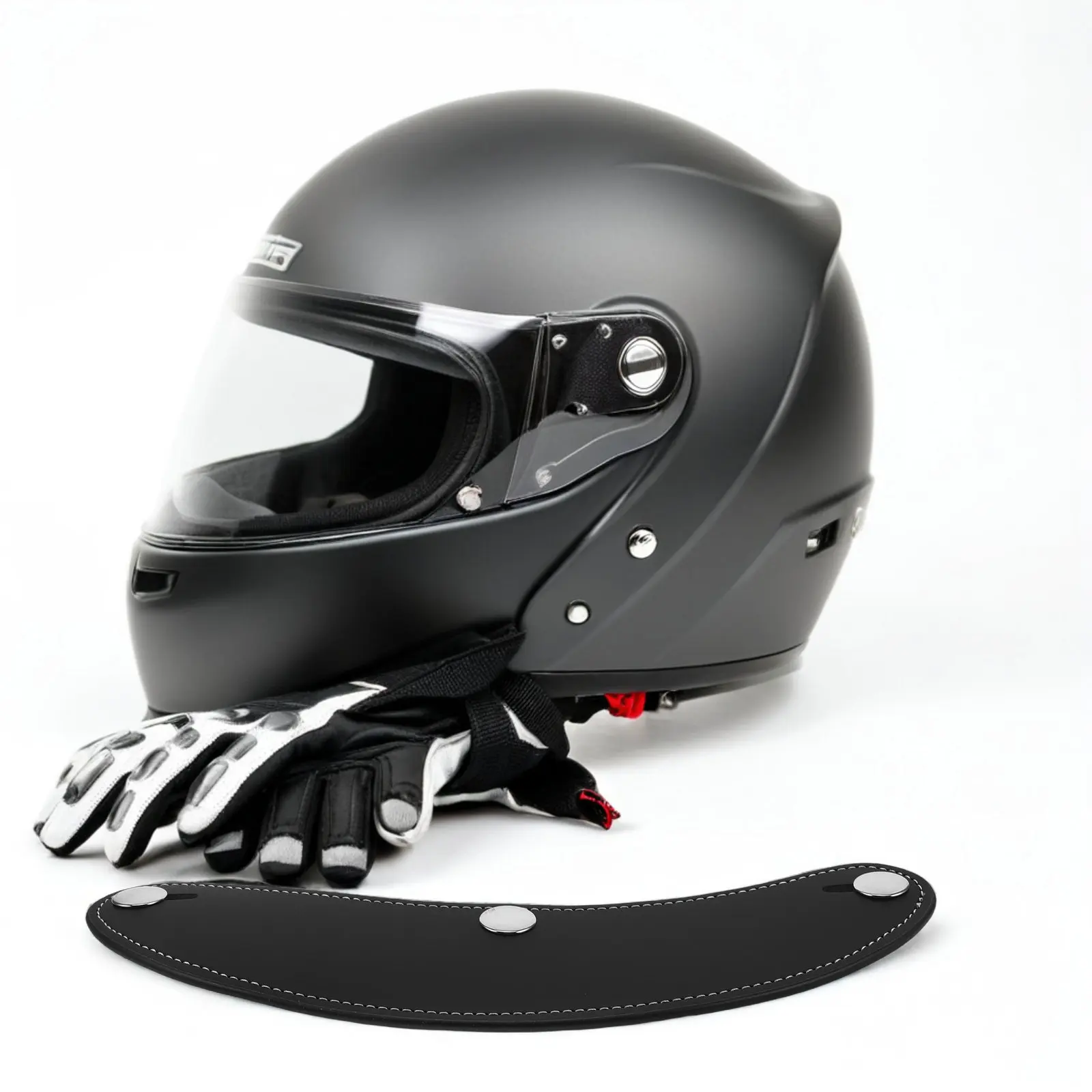 Vintage Motorcycle Sun Visor PU Peak Shield Three Snap System Fits Most Half Helmets Uv Protection Breathable Long
