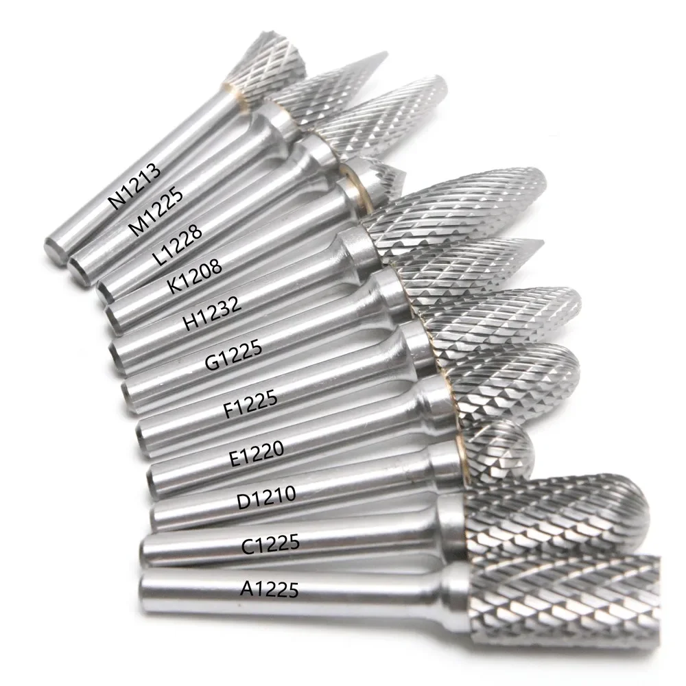 

1PC 1/4" Shank 12mm Flute Diameter Rotary Files Tungsten Carbide Double Cut Rotary Burr 8mm-32mm Blade Length Dremel Rotary Tool