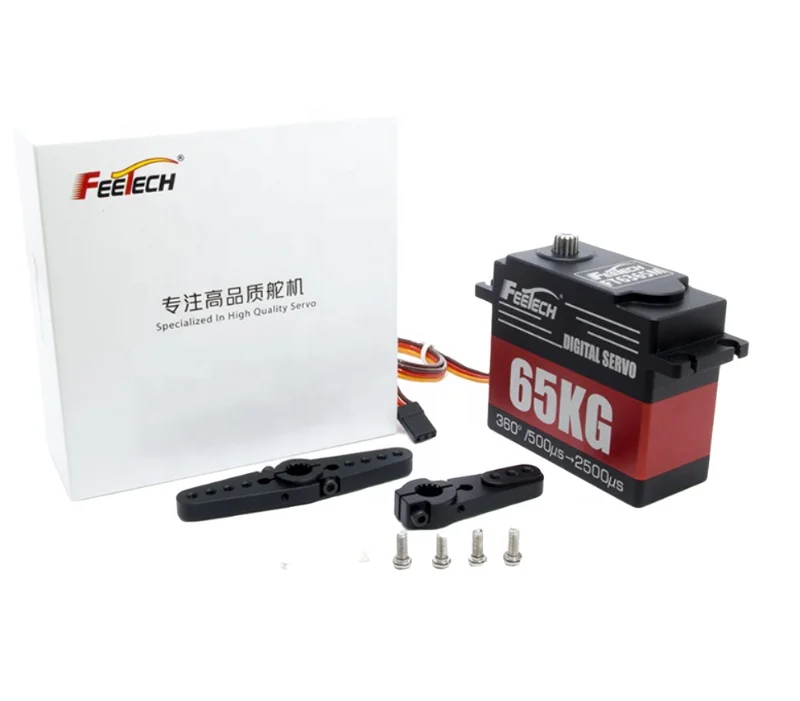 

Feetech 65 кг цифровой сервопривод 7,4 В стальная шестерня большой крутящий момент 180/360 градусов RC сервопривод для 1/5 Baja RCCar RC модель детали вертолета