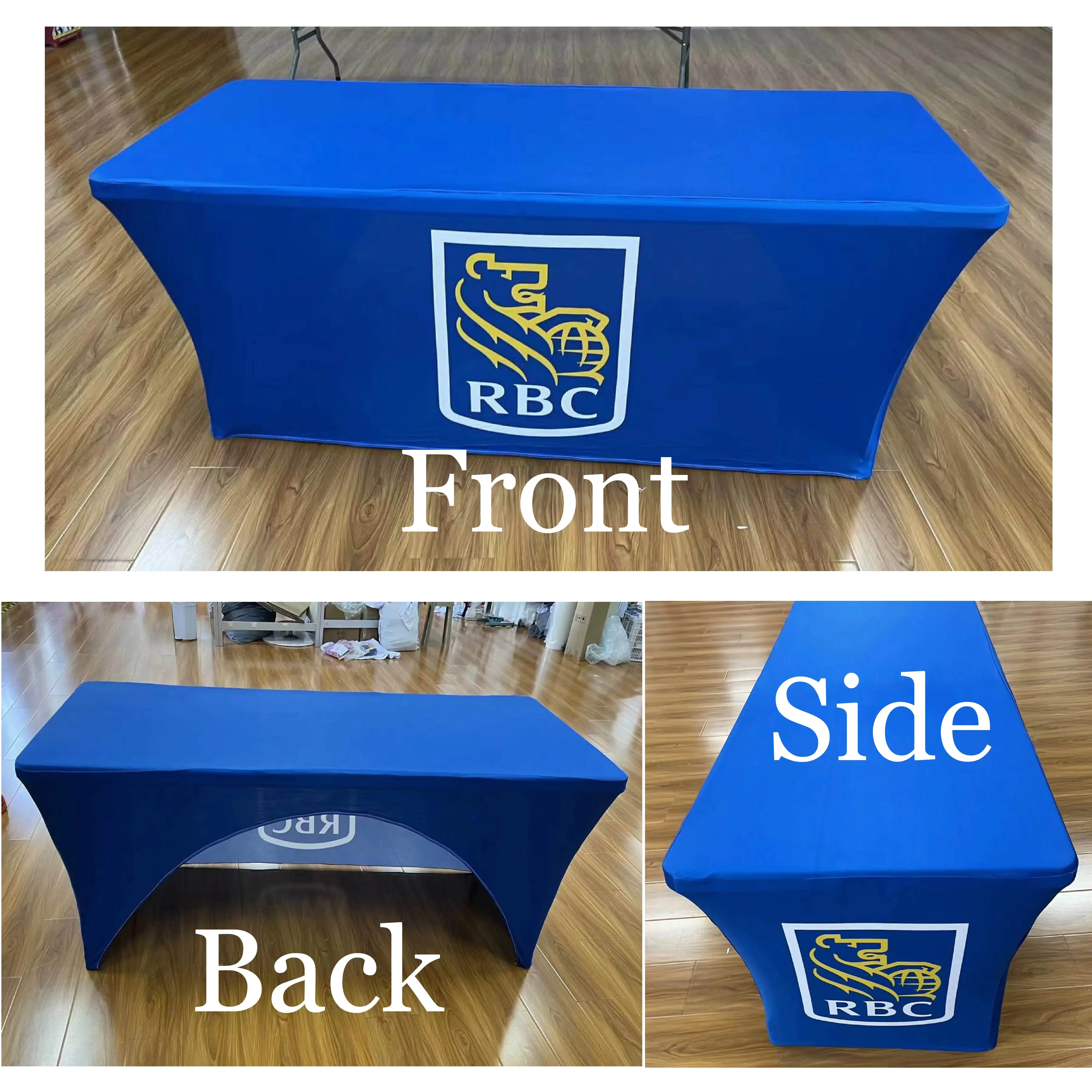 Custom Logo Stretch Tablecloth for Trade Show,Personalize Spandex Table Cover with Logo for Club,Wedding Reception Counter Decor