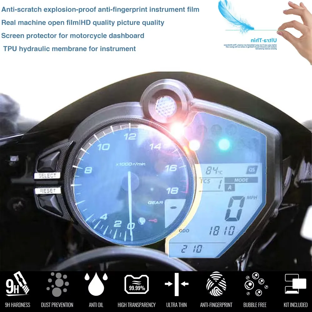 Fit  For YAMAHA YZF-R6 600 2017- 2018 YZF R1 2009-2014 Motorcycle Cluster Scratch Protection Film Screen Protector
